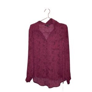 Stitch Fix 41 Hawthorne Burgundy Black Blouse - Large